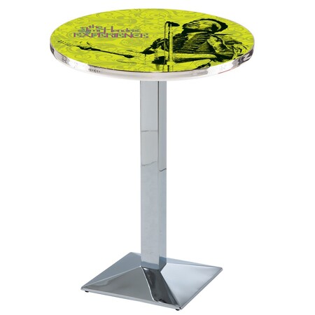 Holland Bar Stool Co 36" Chrome Jimi Hendrix, JHE (Green) Pub Table L217C3636JimiH02